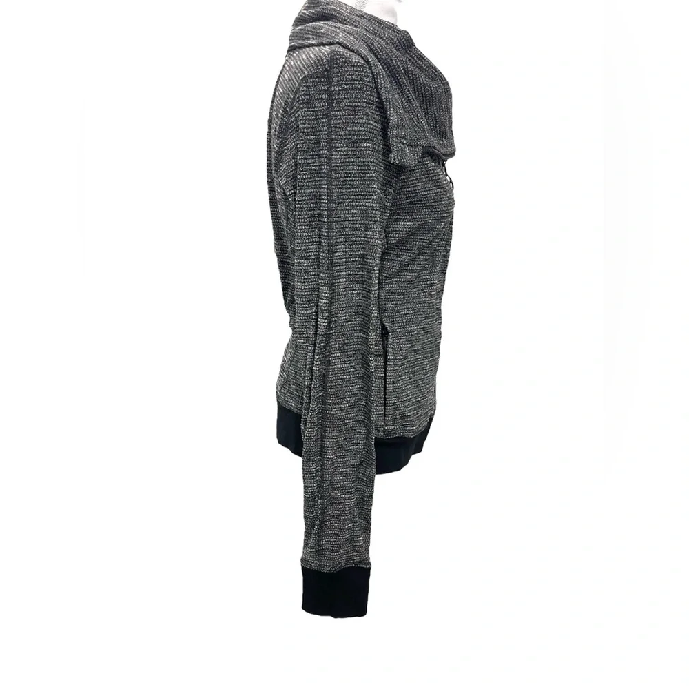 Lululemon Be Present Jacket in Coco Pique Black Heathered Full Zip Sweater Sz 12 - Picture 11 of 16